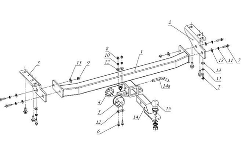 Фаркоп под квадрат для Volvo XC-90, 2002-2015, Бизон.FA 0471-E