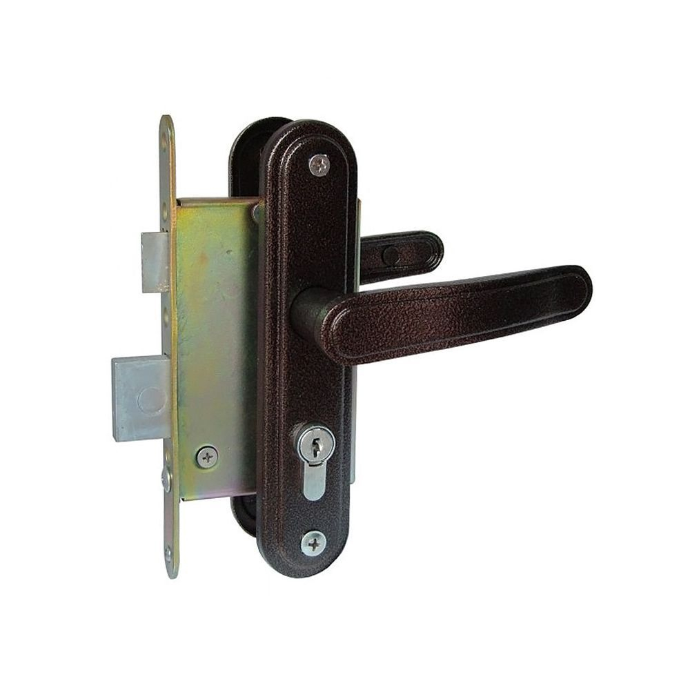 Замок врезной Зенит, ЗВ4-3.03, 00-00000494, ручка в комплект, цилиндровый, медный