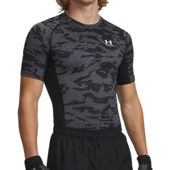 Мужская теннисная футболка Under Armour HeatGear Printed - black/castlerock/white