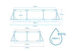 Каркасный бассейн Intex Rectangular Frame 300х200х75 см (28272)