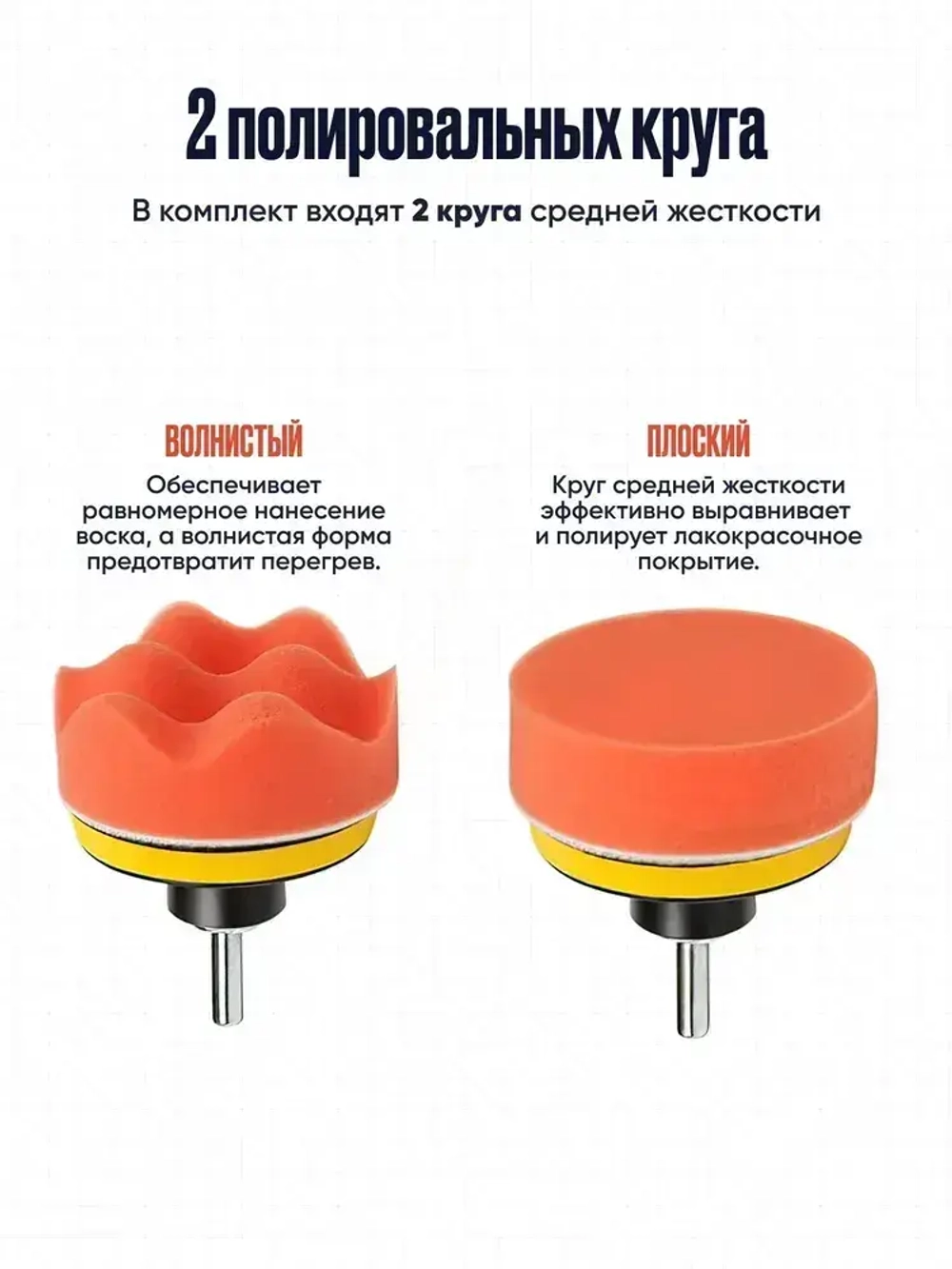 Круги полировальные для полировки кузова авто и фар, губка для автомобиля, насадки 80 мм