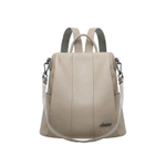 Espin Top Grain Cow Leather Backpack Large Black/Milk Tea Gray