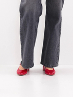 Кожаные туфли-лодочки красного цвета Tamaris