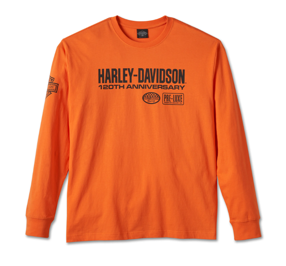 Мужской лонгслив Harley-Davidson® 120th Anniversary — Harley Orange