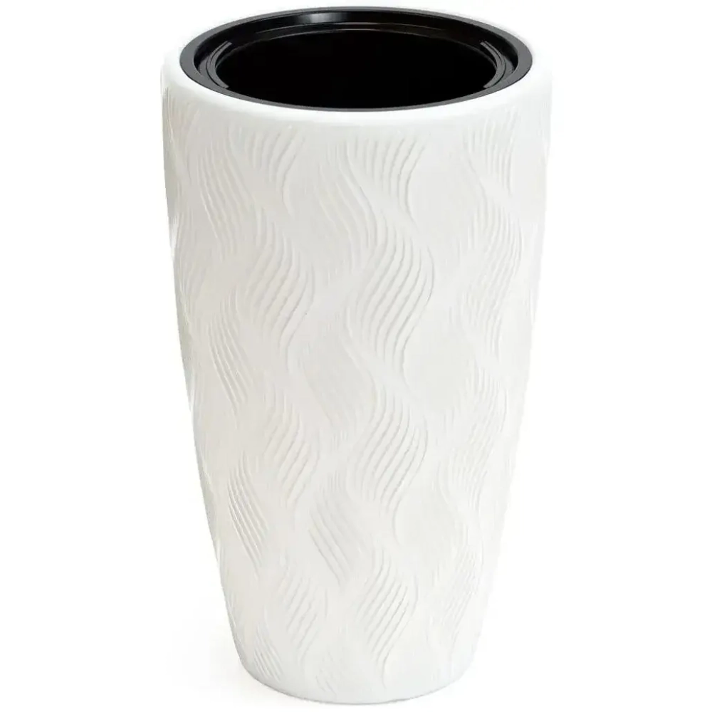 Кашпо Флэйм 24л (со вставкой 5л) (белый)