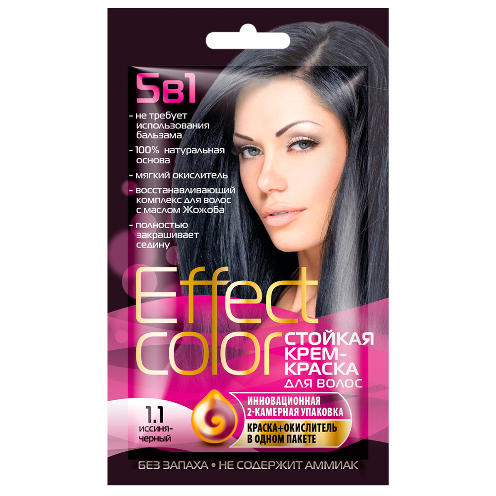 Крем краска Effect Color Иссиня-черный 1.1 50 мл