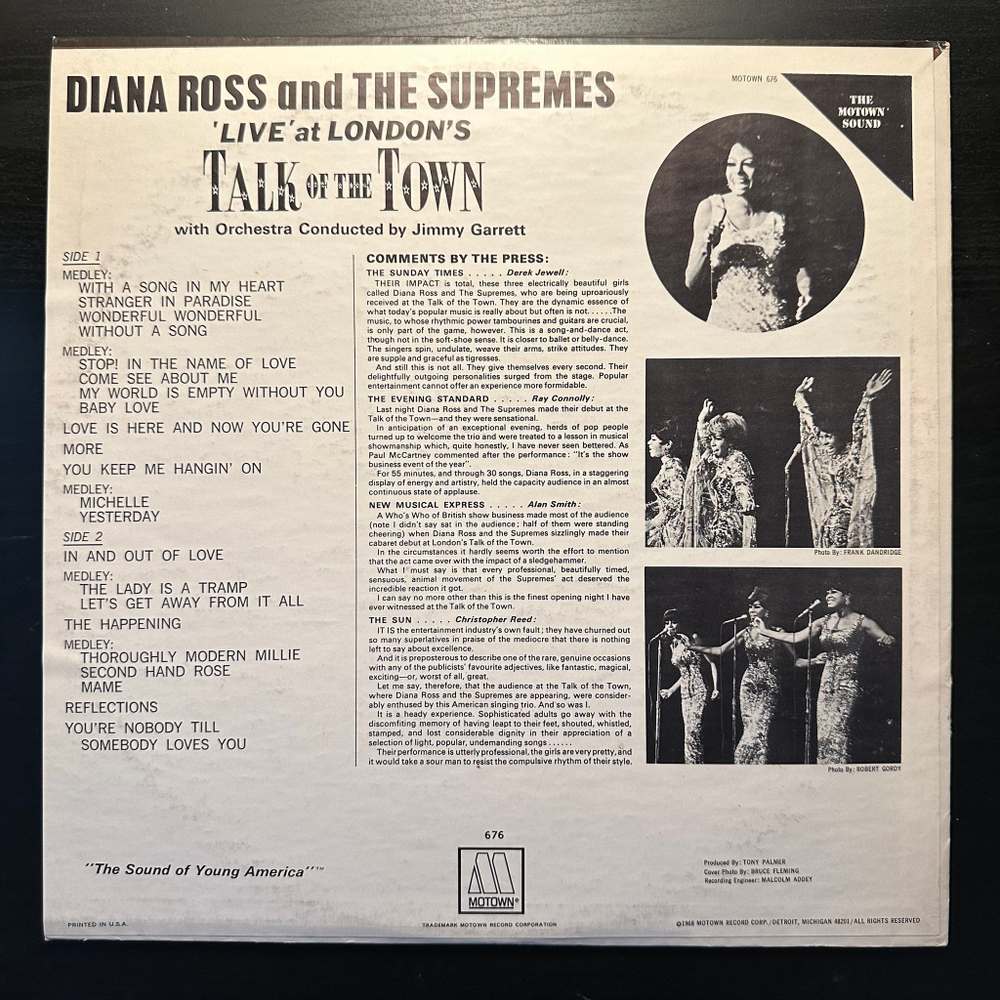 Diana Ross And The Supremes - 'Live' At London's Talk Of The Town (США 1968г.)