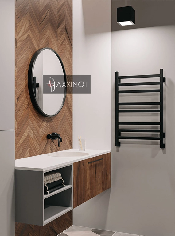 Axxinot V 30 - водяной дизайн полотенцесушитель с квадратным и прямоугольным профилем из нержавеющей стали