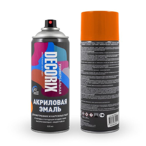 Эмаль аэроз. DECORIX акрил. апельсиновая 520мл  0101-31 DX * АКЦИЯ