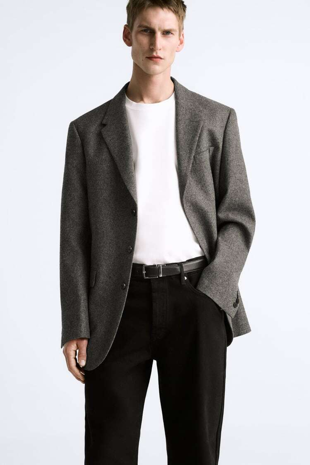 ZARA КОЖАНЫЙ РЕМЕНЬ, ЧЕРНЫЙ