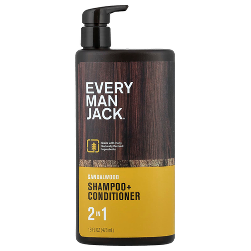 Every Man Jack, шампунь и кондиционер 2 в 1, сандаловое дерево, 473 мл (16 жидк. унций)