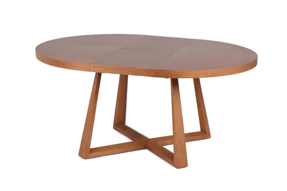 Раздвижной обеденный стол Brave Ø120-160 см, шпон дуба темный