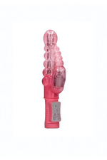 Вибратор с рельефом в виде пузырьков и стимулятором клитора Rotating Bubbles, розовый (Цвет: розовый)