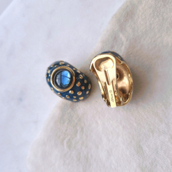 Клипсы Blanca с синим кабошоном