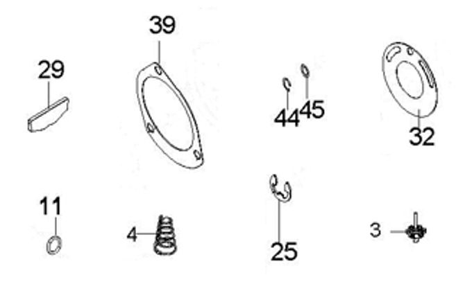 KING TONY (33611-ATK) Ремкомплект для гайковерта 33611-055, комплект (3A,4,11(2 шт),25,29(6 шт),32,39,44,45)