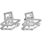 Заколка-краб для волос 2шт «AKS - DesignPRO», ромбы, цвет золото и хром, 2,5*2см