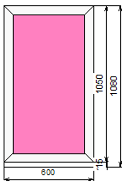 Пластиковое окно  1050 х 600 ТермА Эко с глухой створкой