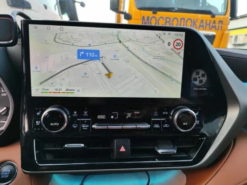 Магнитола для Toyota Highlander 4 2019-2024+ (взамен 8" экрана, Европа/США) - Kuberg ZH-T1215 на Android 12, Быстрая, 4G SIM-слот, CarPlay