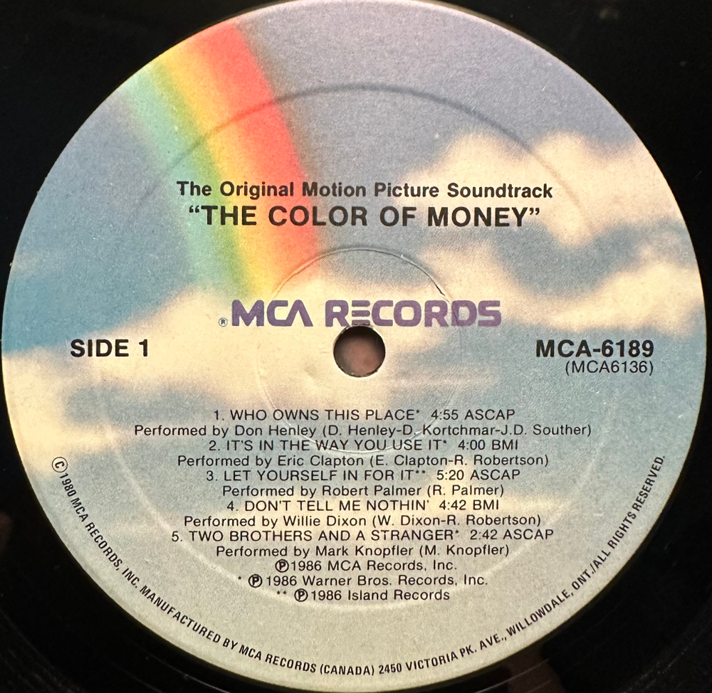 "The Color Of Money" - The Original Motion Picture Soundtrack (Канада 1986г.)