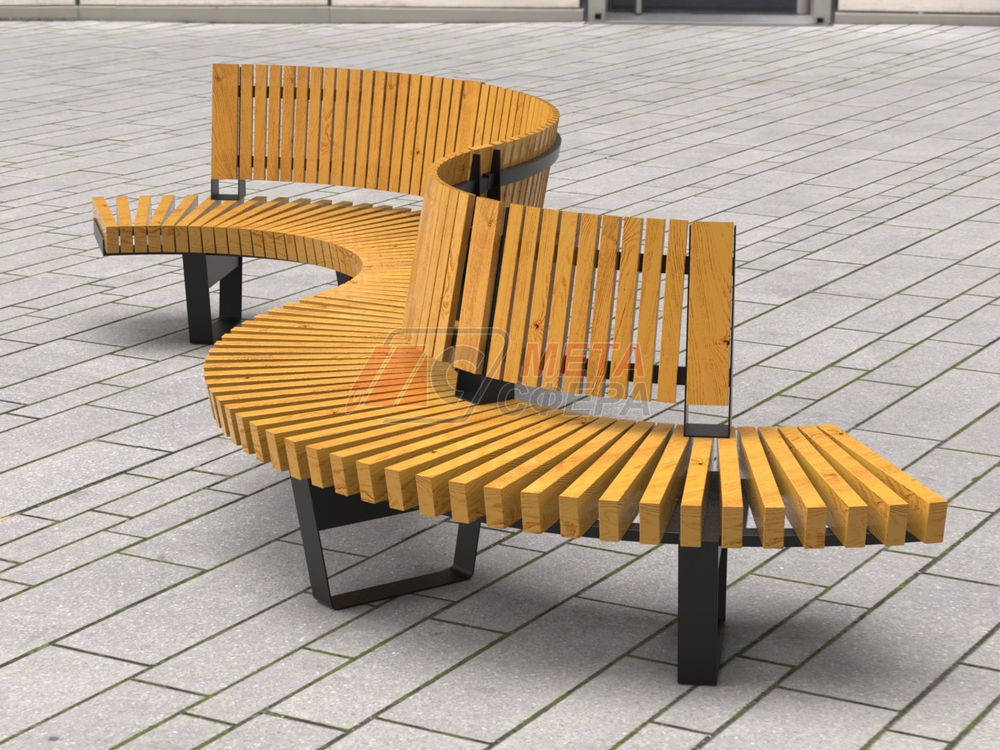 Скамейка Rail Road 02 Змейка