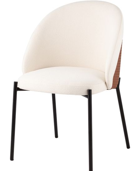 Стул обеденный Monro бежевый с коричневой экокожей