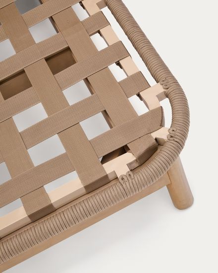 Двухместный шезлонг Catalina из бежевого шнура и массива акации Испания La Forma