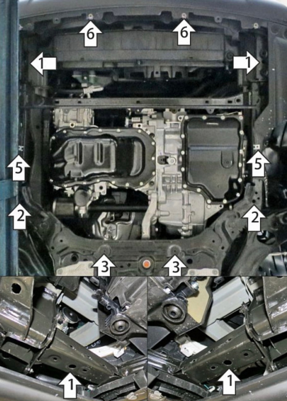 Усиленная защита картера двигателя и КПП (2 мм, сталь) для Mazda CX-50 2022- Motodor.71102