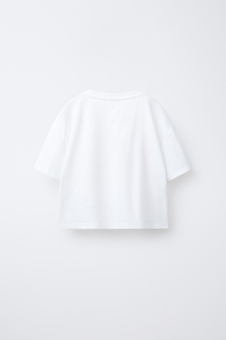 ZARA ФУТБОЛКА С НАДПИСЬЮ, БЕЛЫЙ