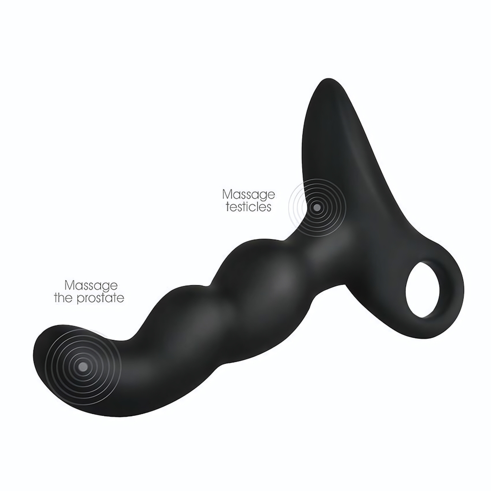 Черный силиконовый анальный вибромассажер-ёлочка Erokay (Цвет: черный)