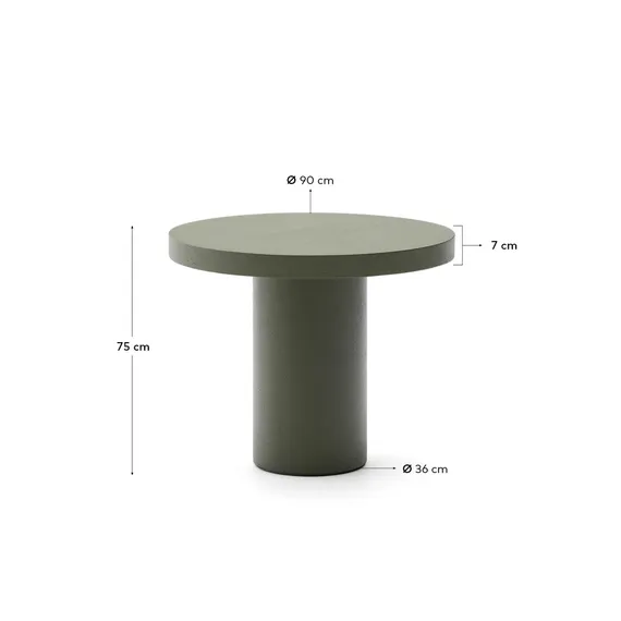 Aiguablava Круглый стол из зеленого цемента Ø90 см