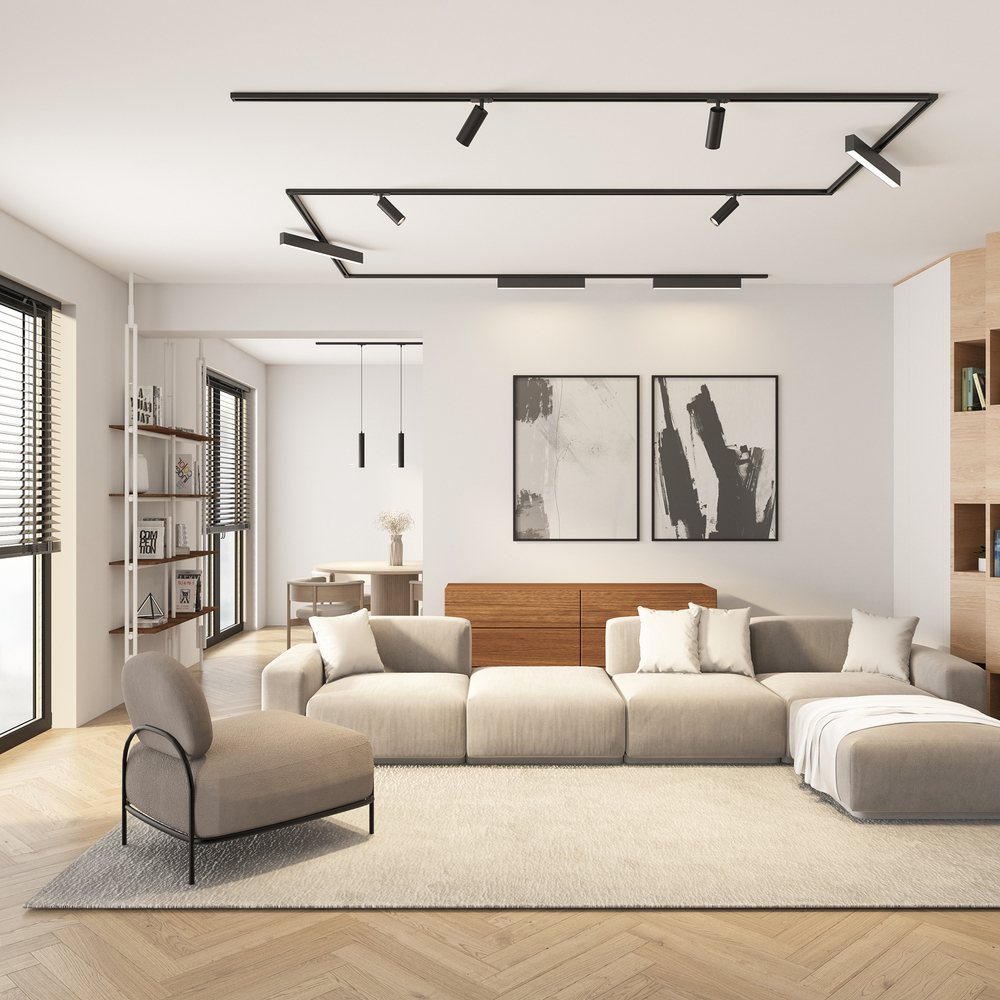 DK6202-BK Трековый светильник IP 20, 15 Вт, GU10, черный, алюминий