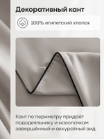 КПБ Однотонный Сатин Элитный на резинке OCER002, 2 спальный, 4 наволочки, простынь 140*200*30