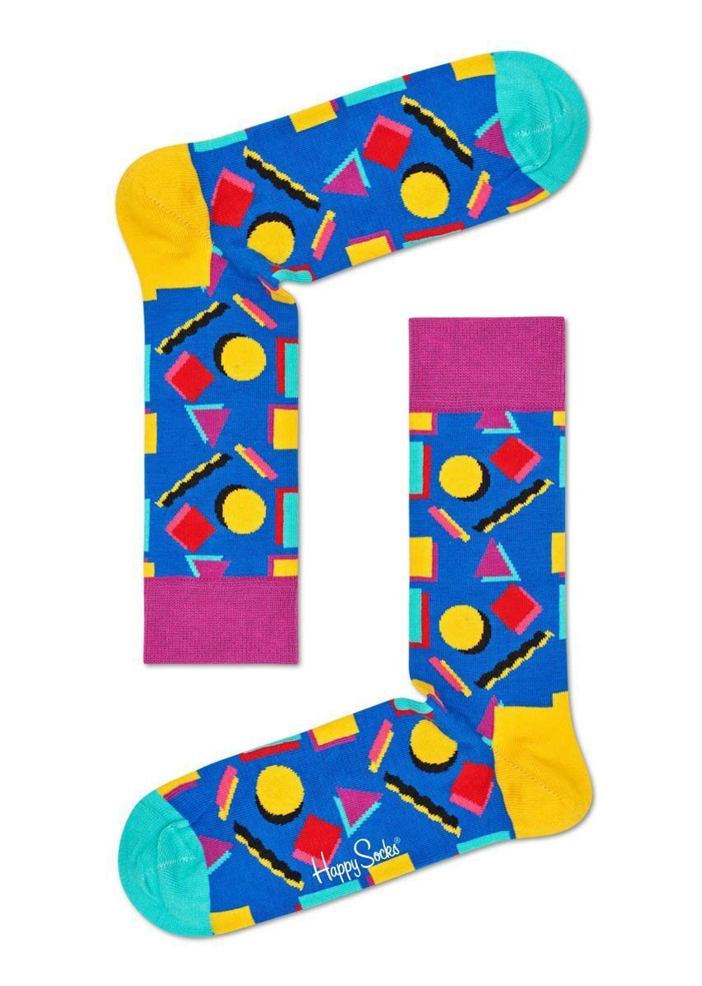 Носки унисекс Nineties Sock с геометрическими фигурами (Размер: 25) (Цвет: розовый)