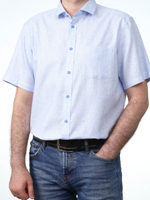 Сорочка мужская VESTER короткий рукав, хлопок, пэ, лен 73315 28