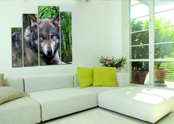 Модульная картина "Спокойный волк"
