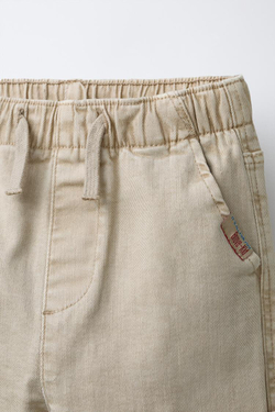 ZARA СУПЕРЭЛАСТИЧНЫЕ БРЮКИ-ДЖОГГЕРЫ, СВЕТЛО-БЕЖЕВЫЙ