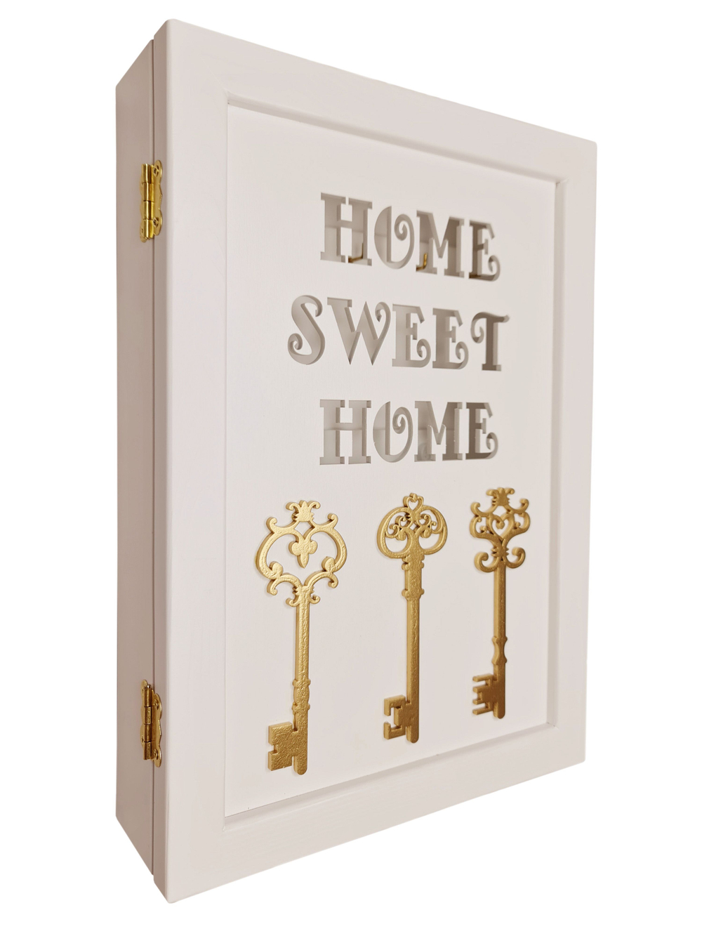 Ключница настенная "Прованс" 34*24*7см, из массива дерева с резной дверцей