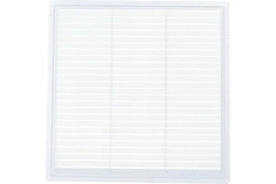 Решетка вентиляционная неразъёмная 300х300 мм ABS пластик белая с москитной сеткой