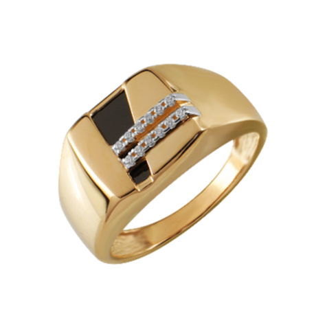Кольцо из золота с ониксом