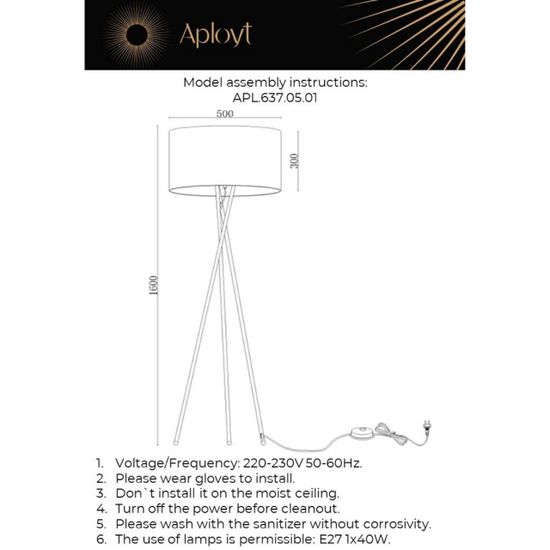 Торшер APL.637.05.01