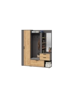 Прихожая с зеркалом Графит Серый 164х36х200