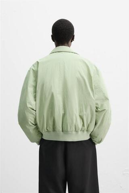 ZARA X NANUSHKA СТЕГАНАЯ КУРТКА-БОМБЕР, ЦВЕТ МОРСКОЙ ВОЛНЫ