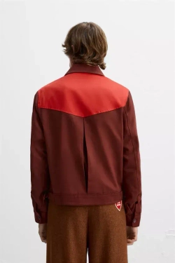 ZARA Х HARRY LAMBERT КУРТКА В СТИЛЕ КОЛОР-БЛОК, КРАСНЫЙ