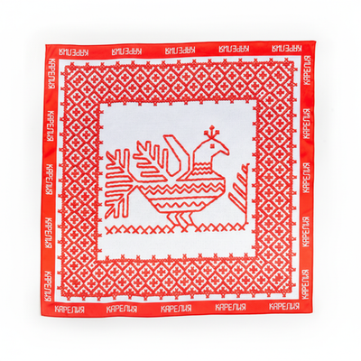 Шейный платок «Карельский орнамент», 70×70 см