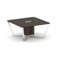 Steel Meet Стол переговорный квадратный MM-PR.B.SP-08 Дуб Мали/Графит Глянец/Нержавеющая Сталь/Хром