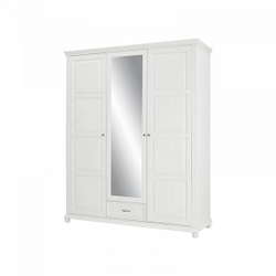 Шкаф распашной для одежды, 180х220х65, Елена 211, массив сосны, белый лак
