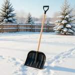 Лопата снеговая "Снежок" №2 410*360мм с алюм.планкой с деревянным черенком в/с и V-образной ручкой