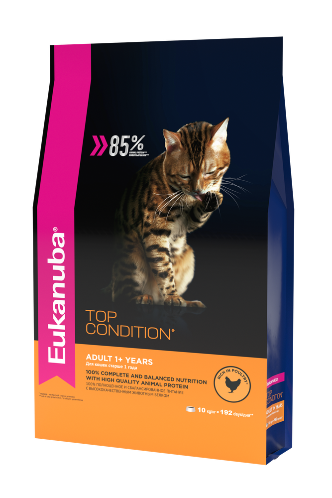 Eukanuba Adult Top Condition сбалансированный сухой корм для кошек 400г