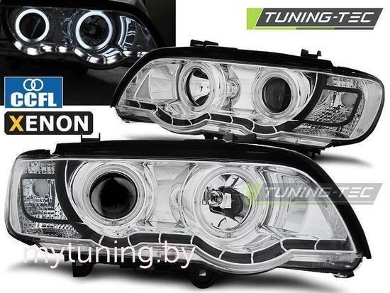 Передние фары ccfl angel eyes chrome XENON для BMW X5 E53