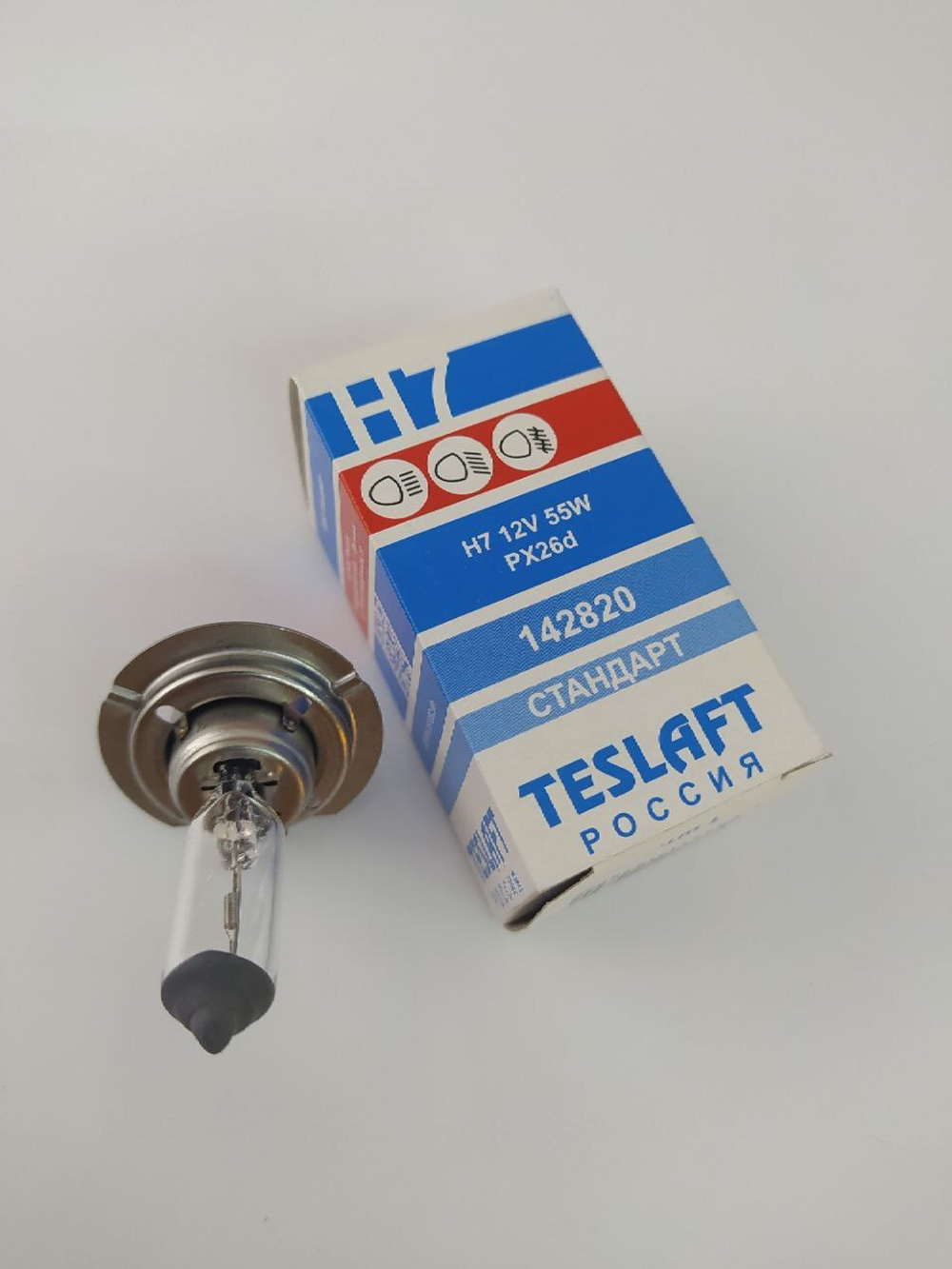 Лампа галогенная H7 12V 55W (стандарт) 142820 TESLAFT (1шт)